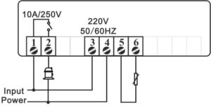 Wiring diagram of Refrigeration or Heating digital Temperature Controller 110M