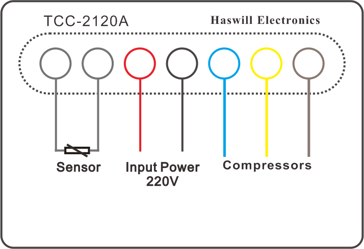wiring diagram of TCC 2120A temperature controller