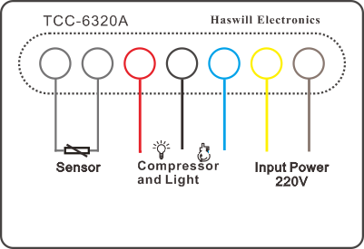 wiring diagram ng TCC 6320A na temperatura at light controller