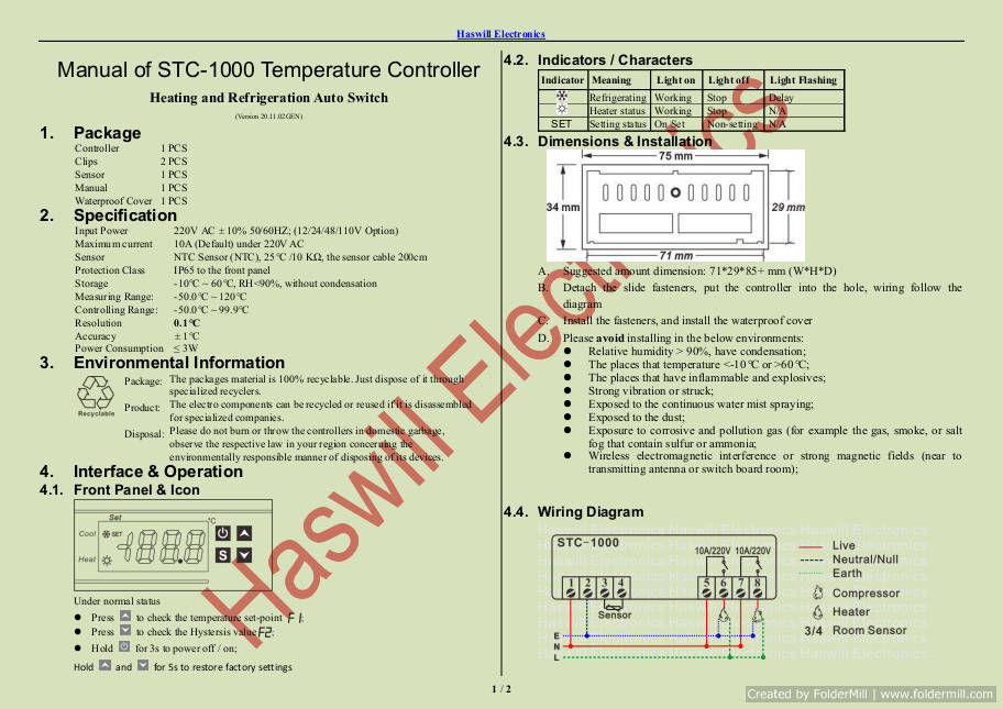 STC1000 temperature controller for sale