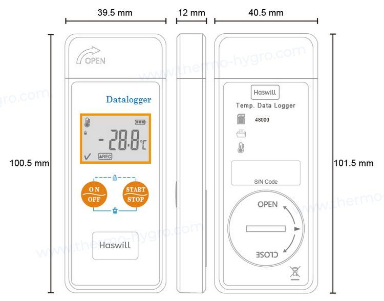 Pocket Size Temperature/Humidity Data Logger