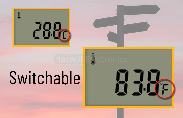 Pencatat data suhu USB digital Haswill mendukung Celsius dan fahrenheit swtich
