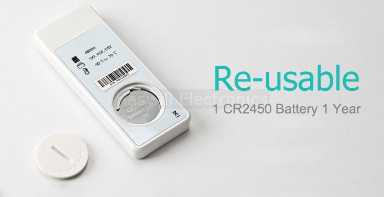 Haswill digital USB temperature and relative humidity data logger with replacable button battery
