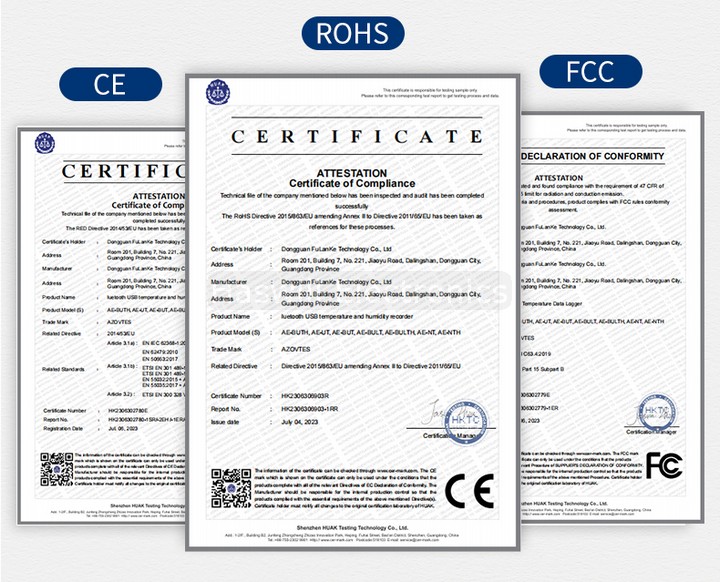 Registrador de datos serie haswill electronics ae para registrar temperatura 4 certificados ce rosh fcc
